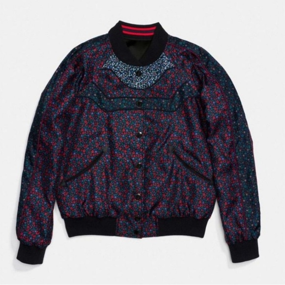 Coach Jackets & Blazers - Coach Multicolor Reversible Ranch Floral Varsity Jacket